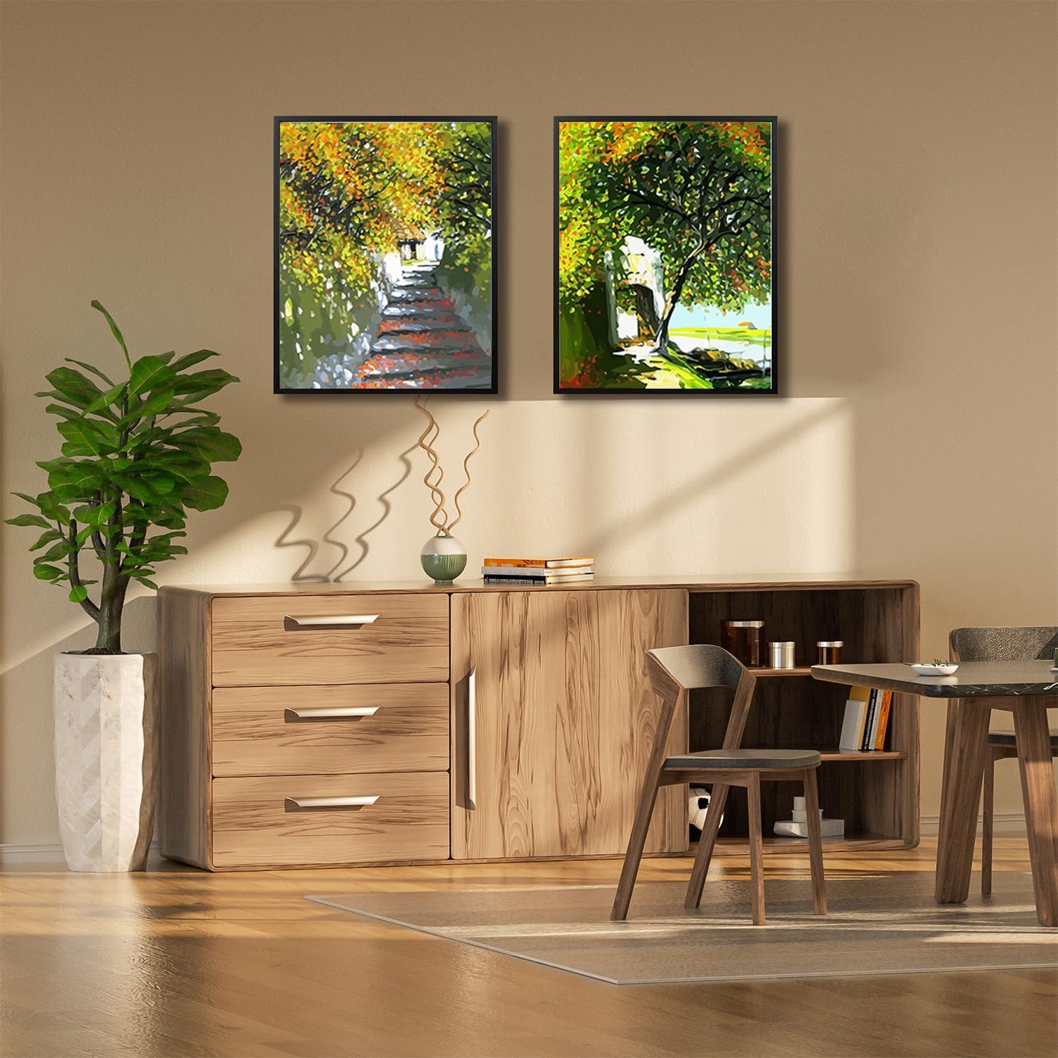 Thumbnail 1 de KAIWIN 40x60 Picture Frame Black – Set of 2, Wooden Poster Frames for Wall Display