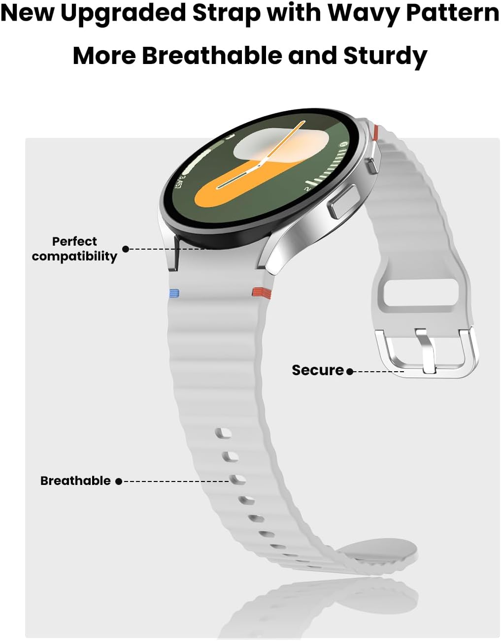 Thumbnail 2 de Yoohoo 20mm Silicone Watch Straps for Samsung Galaxy Watch Series — Comfortable, Quick-Release Bands in Multiple Colours