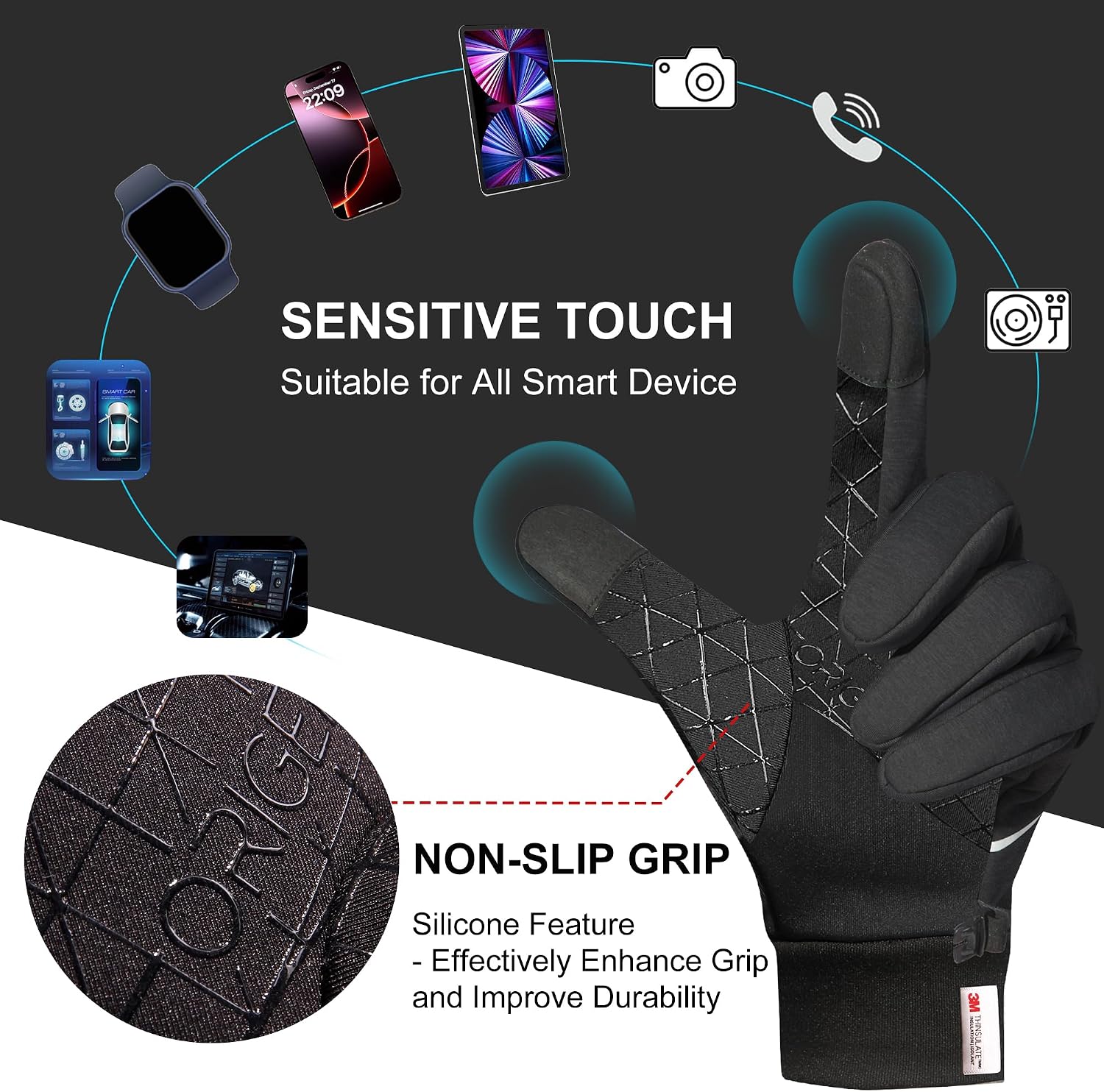 Detalle 2 de Origem Thermo Handschuhe wasserdicht, Thinsulate, Touchscreen