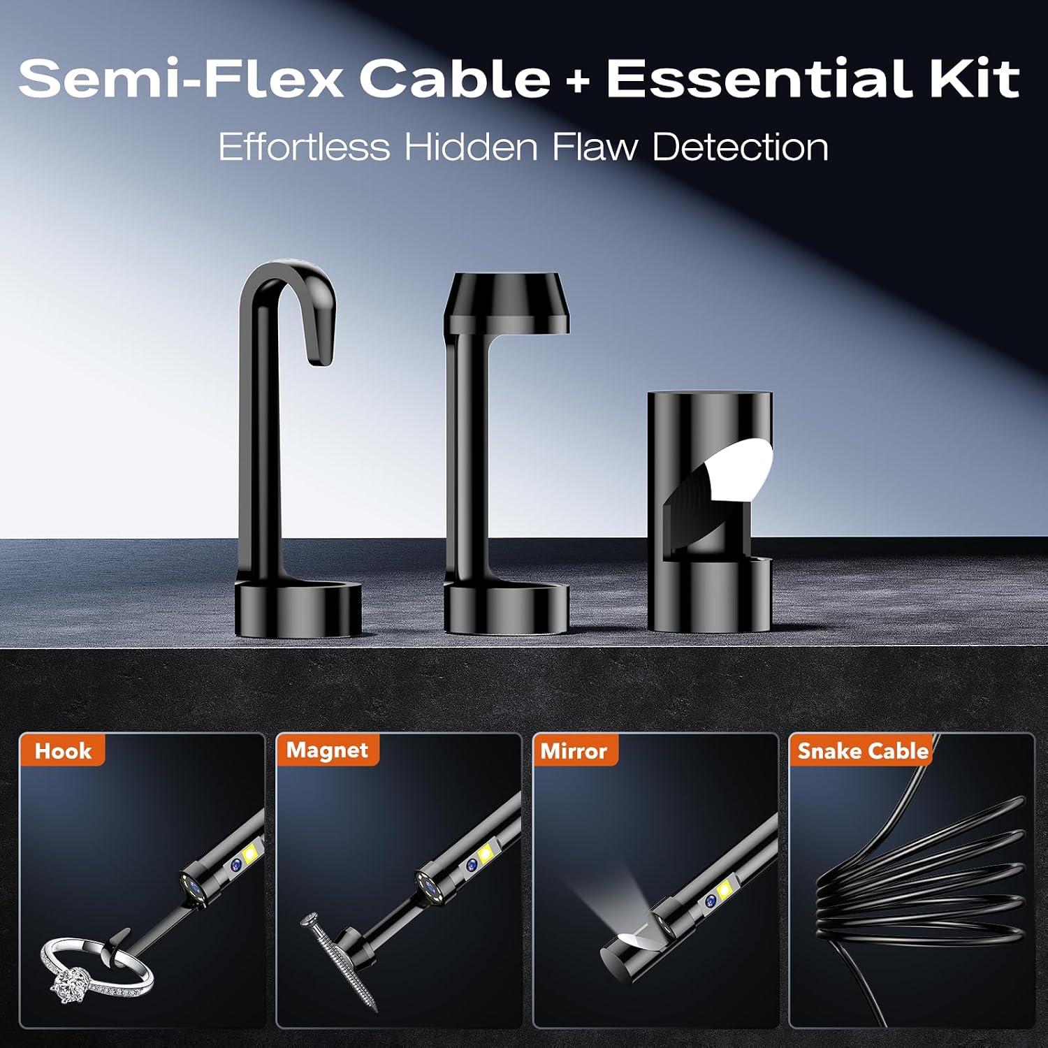 Thumbnail 5 de Endoscope Inspection Camera Dual Lens with 4.3" IPS Screen – 1080P Borescope, 5m Cable, IP67