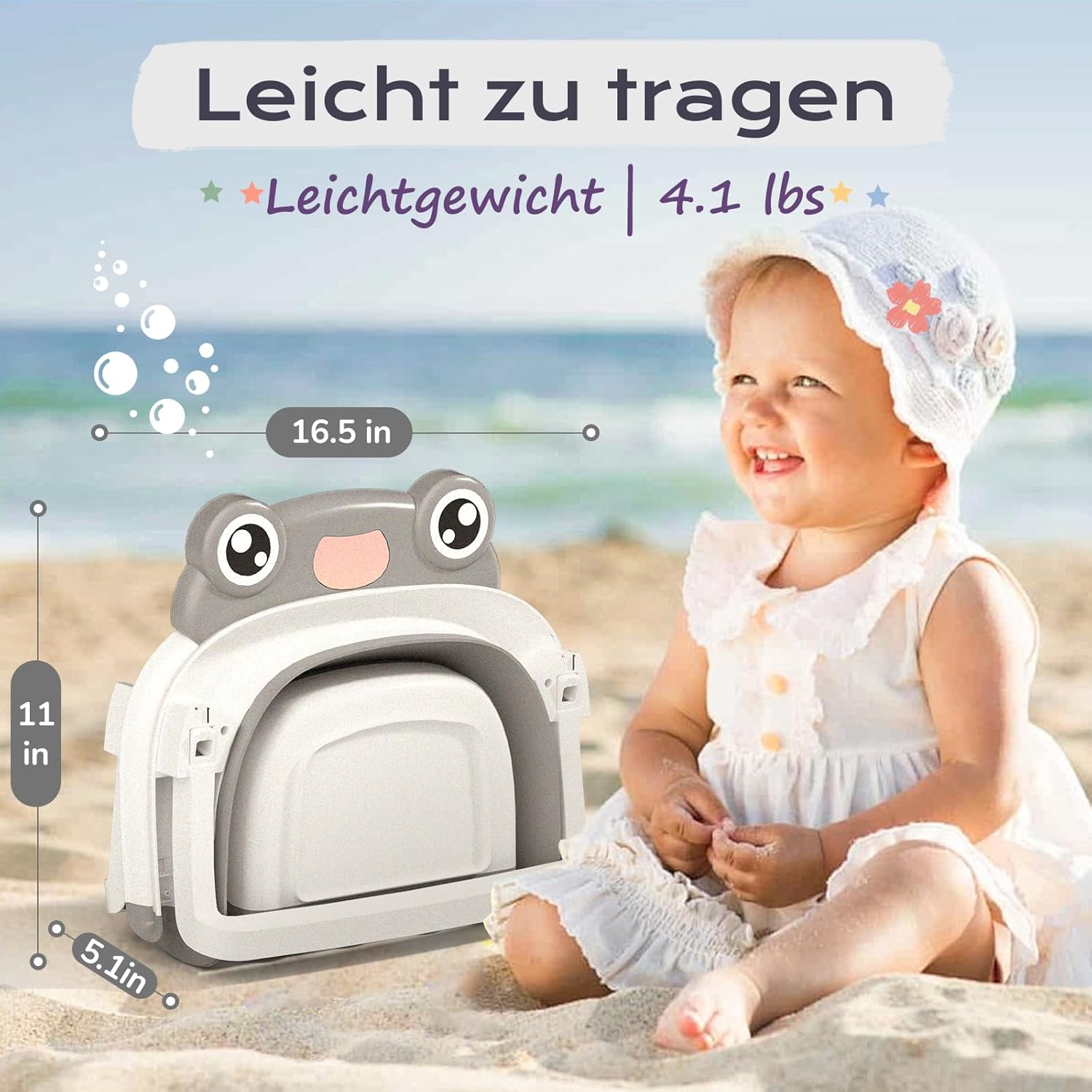 Thumbnail 1 de COOSEYA Baby Badewanne faltbar Grau