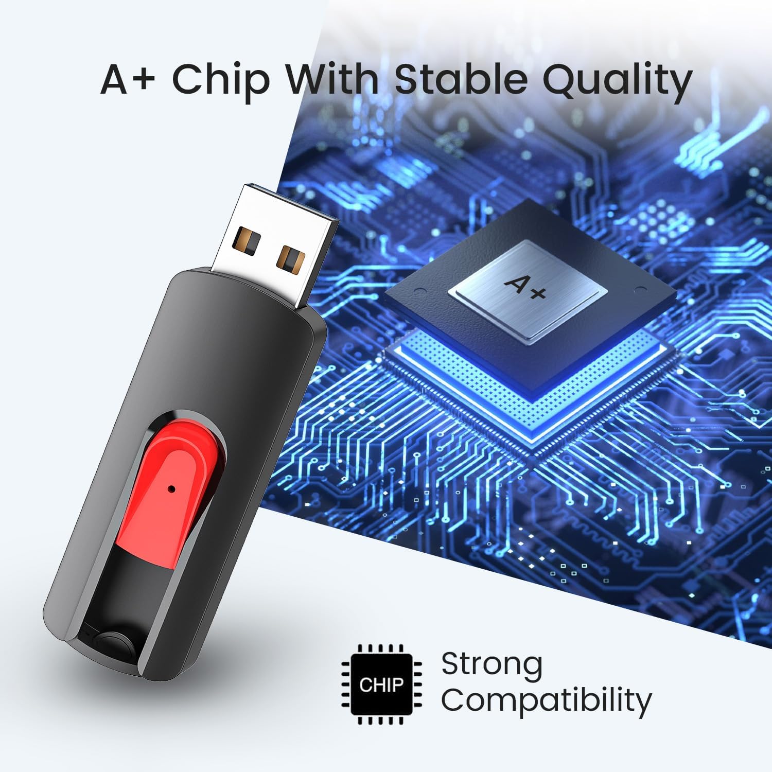 Detalle de Vansuny USB Stick 64GB 5er Pack – USB 2.0 Speicherstick mit Einziehbarem Anschluss