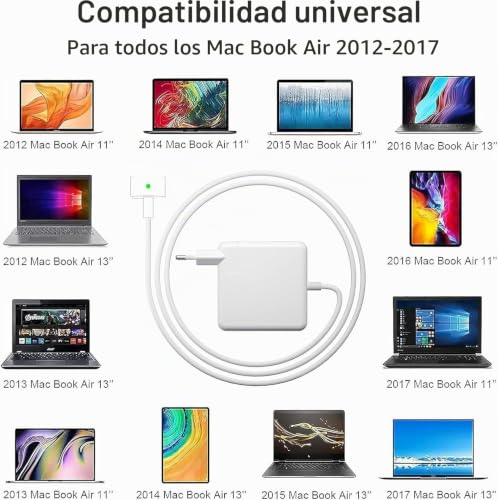 Detalle 2 de Cargador MacBook Air 45W con T-Tip de GwcLy para MacBook Air 11" y 13" (2012–2017) – A1435/A1436/A1465/A1466