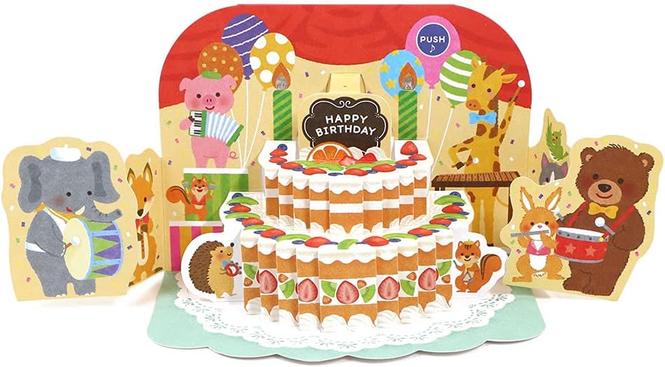 Detalle 2 de サンリオ JPME55-3 メロディーバースデーカード 花かごの子猫・立体飾り付き
