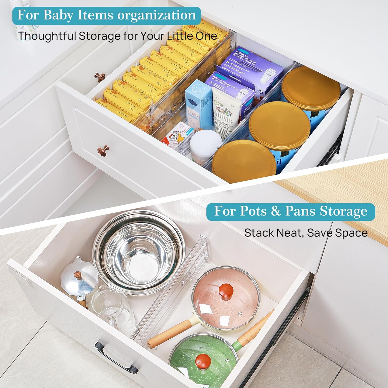 Thumbnail 4 de Vtopmart 6" Tall Drawer Dividers 12.8-22.3