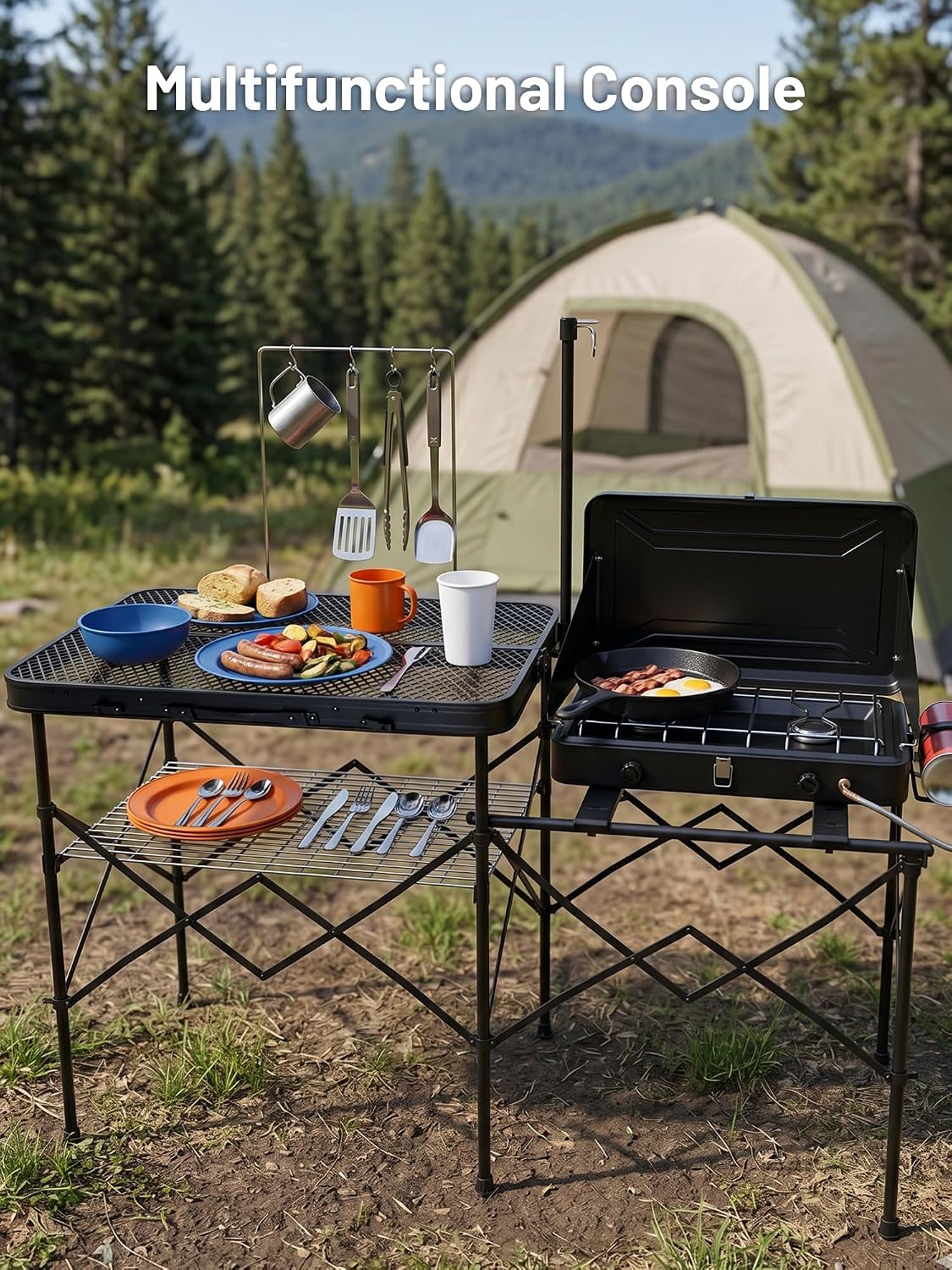 Thumbnail 6 de Timber Ridge Folding Camp Kitchen Table 56.3-Inch