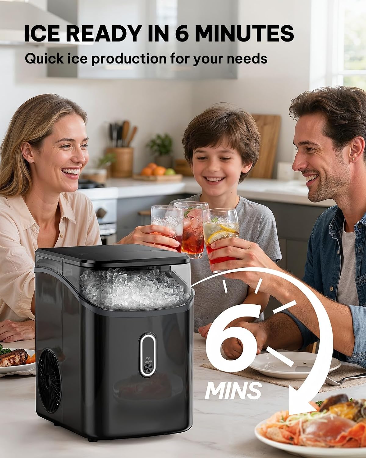 Thumbnail 1 de Silonn Nugget Ice Maker, 33 lb Daily Output
