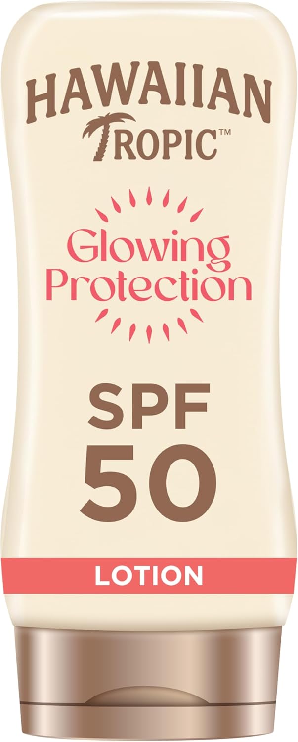 Detalle de Lozione Solare Protettiva Illuminante SPF 50 di Hawaiian Tropic – 180 ml