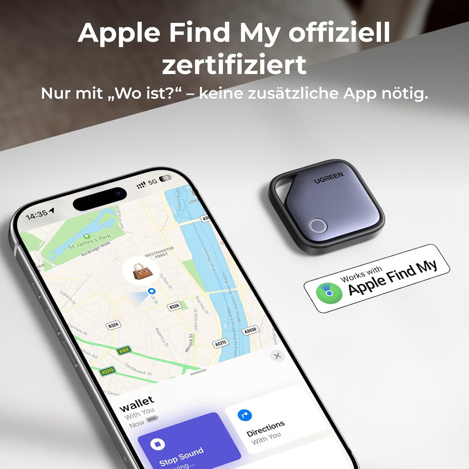 Detalle 2 de UGREEN FineTrack 4er Pack Bluetooth-Tracker für Schlüssel