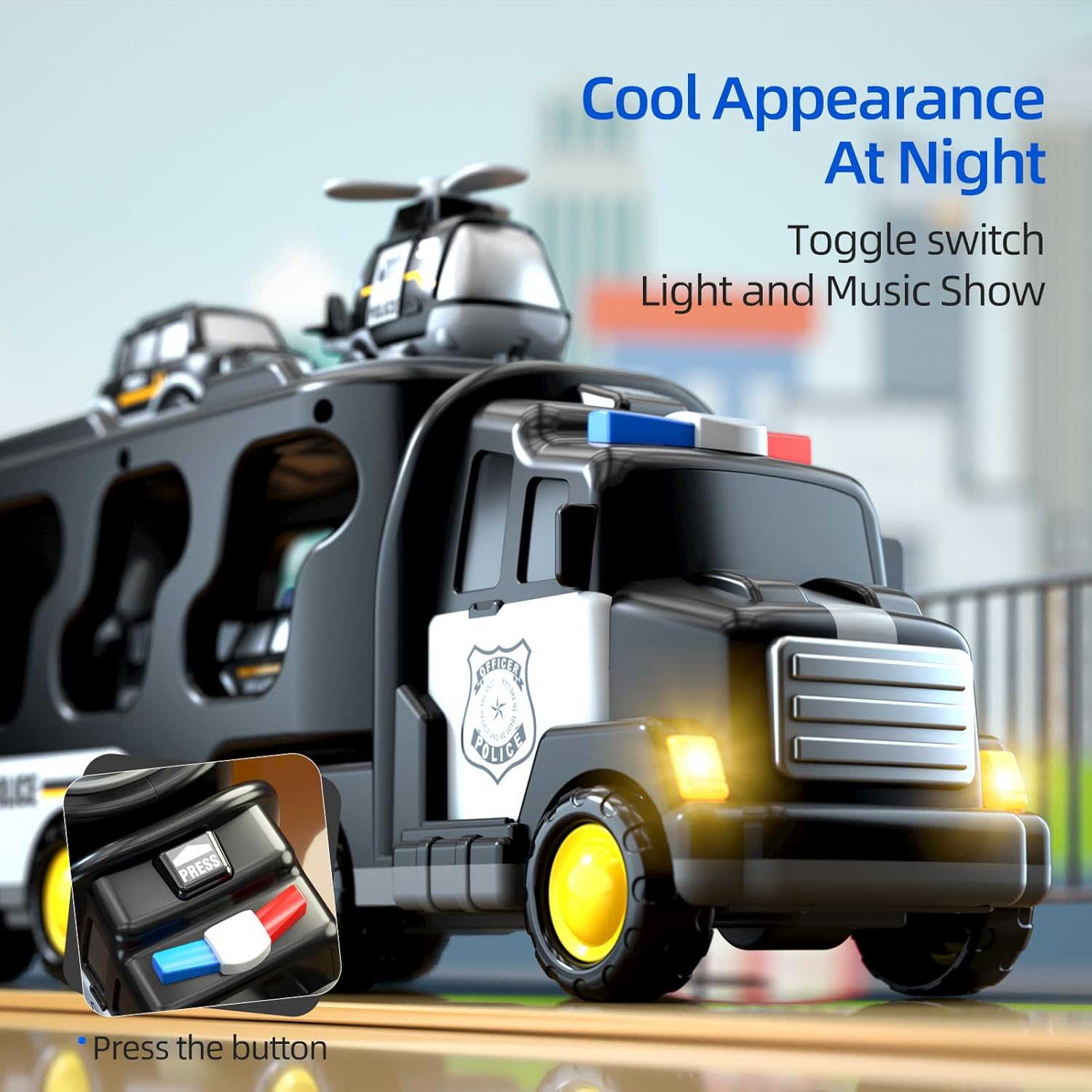 Thumbnail 1 de Beby Buty 5 in 1 Police Trucks Toys for Toddlers (3-5 Years) – Light, Sound, and Learn
