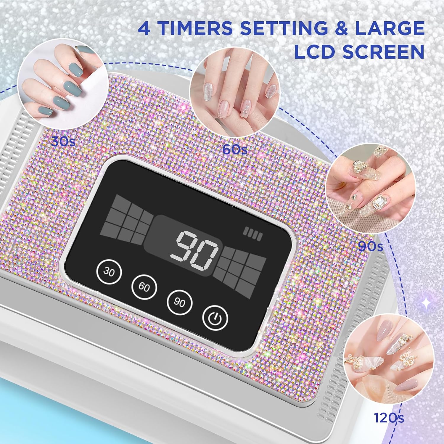 Thumbnail 1 de Aedavey Cordless Nail Lamp (120W) – Rechargeable UV LED for Gel Nails with 4 Timer Modes