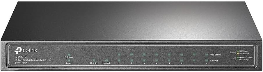 Detalle 2 de TP-Link TL-SG1008MP 8-Port Gigabit PoE Switch (8 PoE+ ports, 126W) with Plug-and-Play