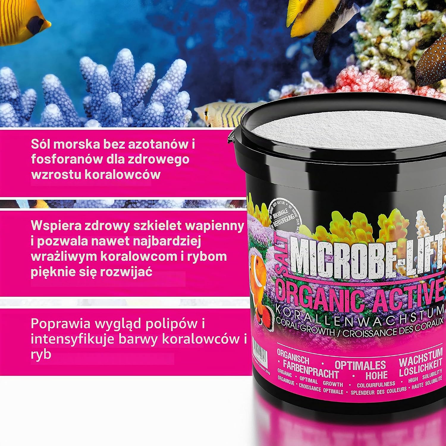 Detalle 2 de ARKA Organic Active Salt – syntetyczna sól morska 20 kg z boosterem koralowców