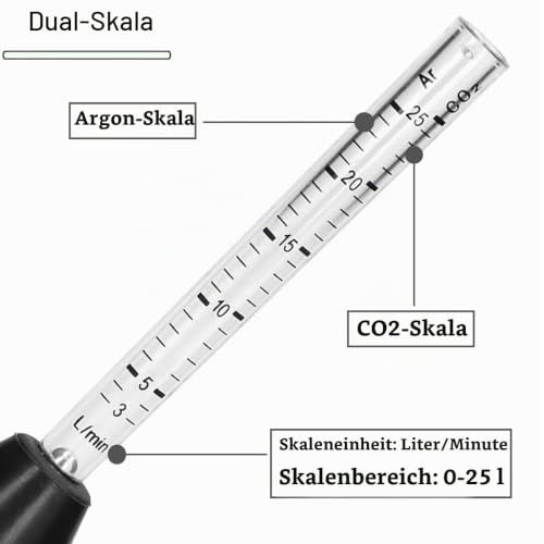 Detalle de EATBALE Argon-CO2-Durchflussmesser Tester für WIG/MIG-Brenner – 0–25 l/min