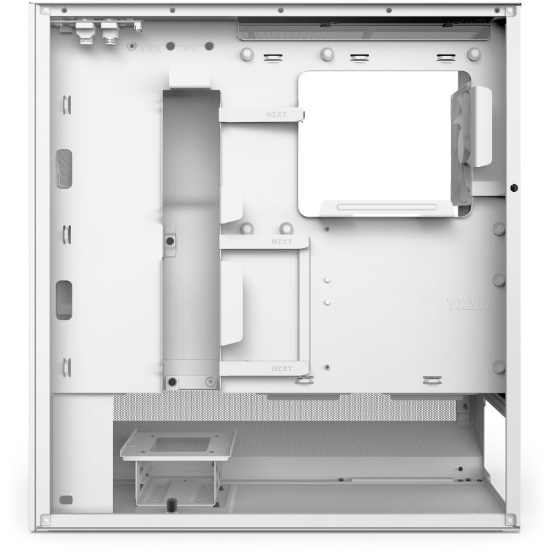 Detalle 2 de NZXT H5 Flow 2024 Midi Tower E-ATX Cristal Templado USB-C Blanca