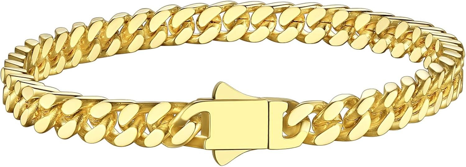 Thumbnail 6 de Richsteel Cuban Gliederarmband für Herren – Edelstahl Armband in Silber/Gold/Schwarz, Breite 5/7/9/12 mm