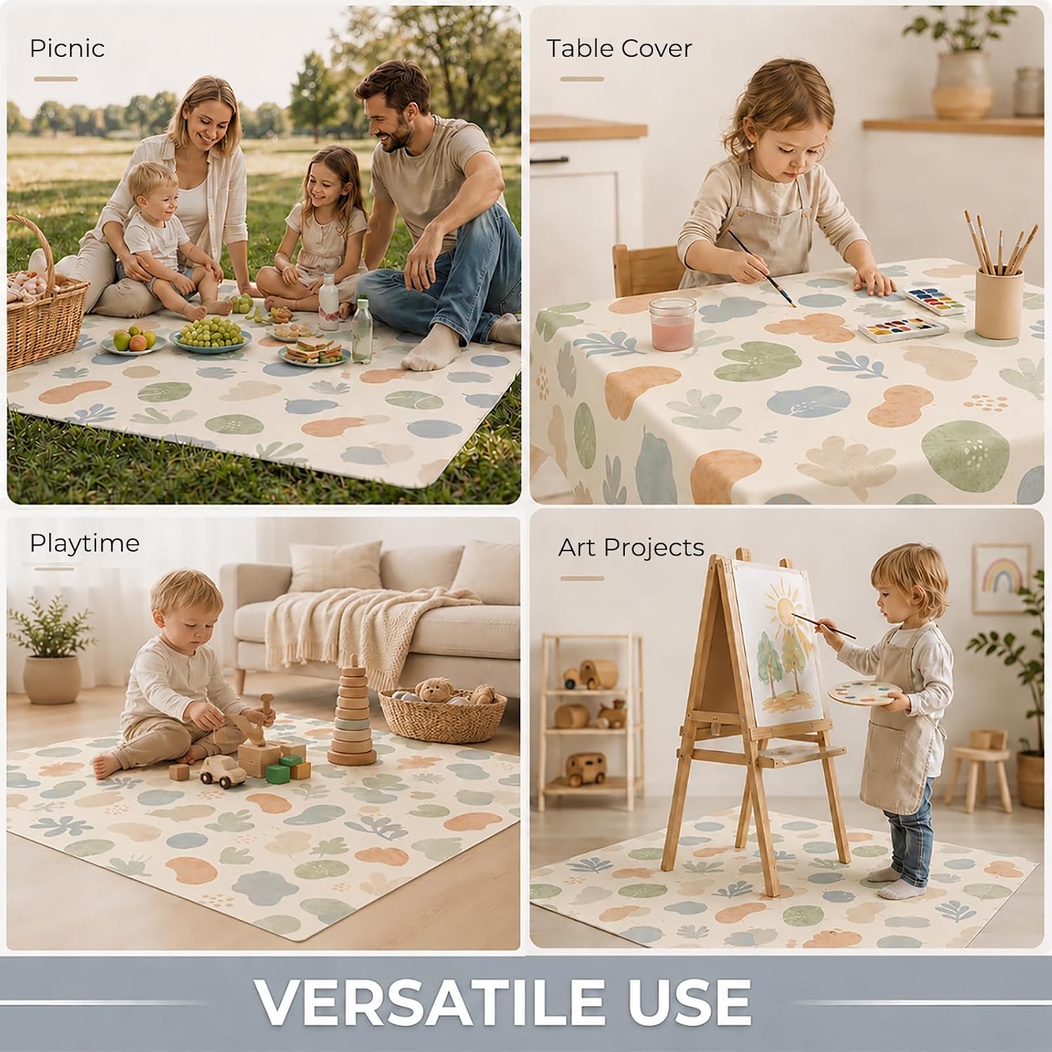 Thumbnail 6 de WOMUMON MA-0263 Splat Mat for High Chairs, 51" x 51", Waterproof Layer