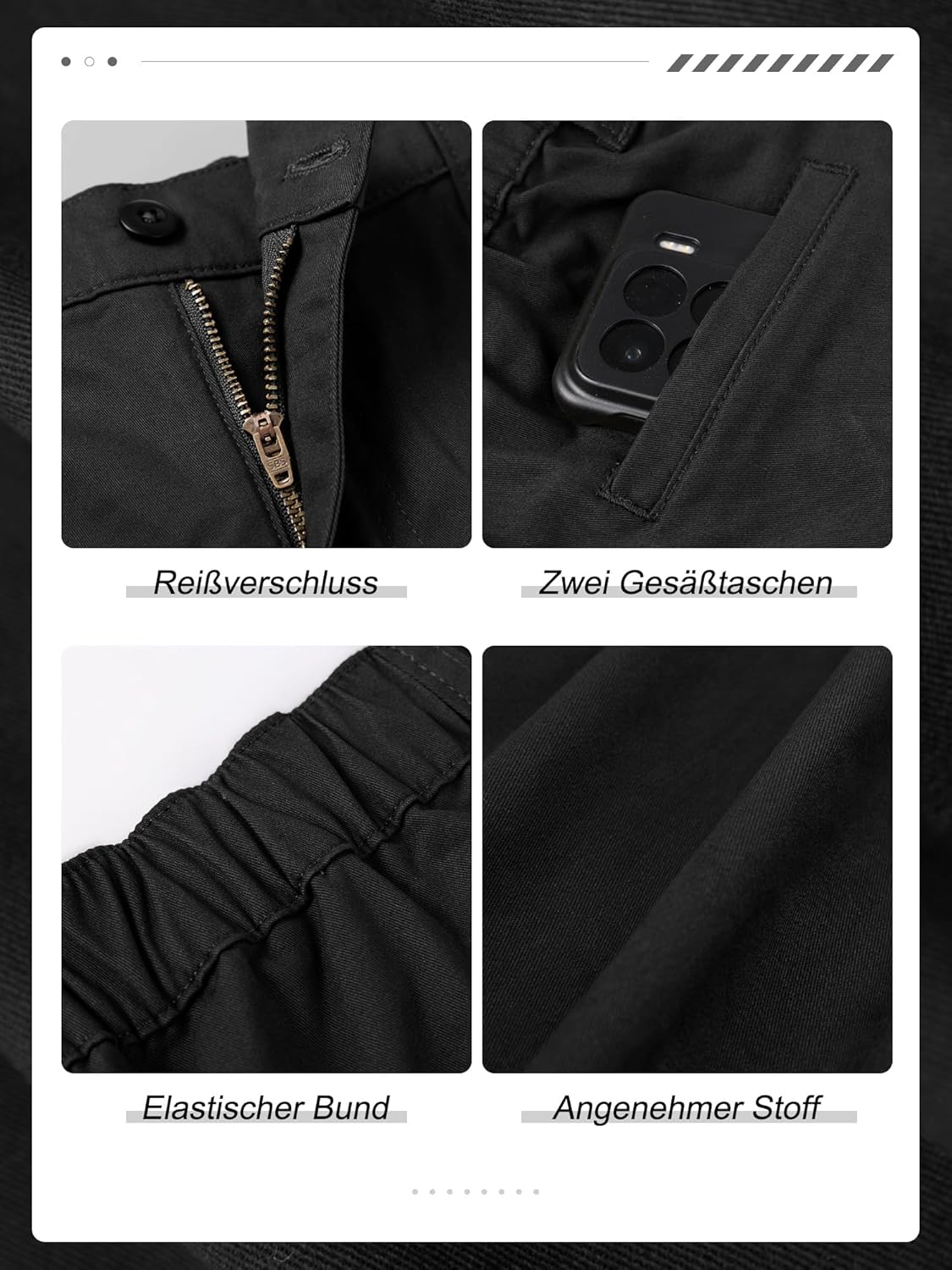 Thumbnail 4 de StylSense Kurze Hosen Herren Sommer – Leichte Baumwolle Bermuda Cargo Shorts mit Taschen