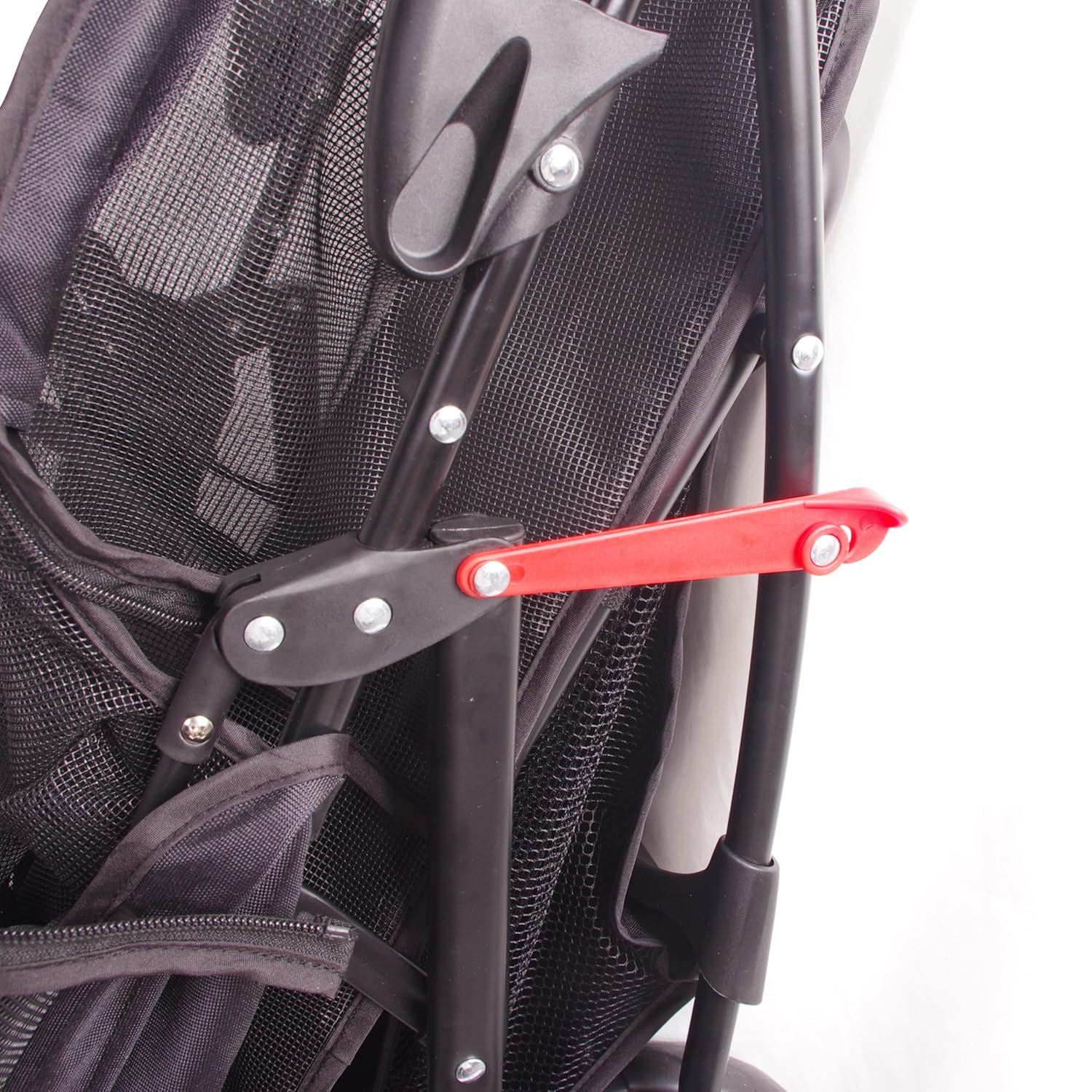 Detalle de FOURPAW Vollfenster Haustier-Kinderwagen mit Schloss, 4 Räder und Aufbewahrungskorb (5,4 kg)