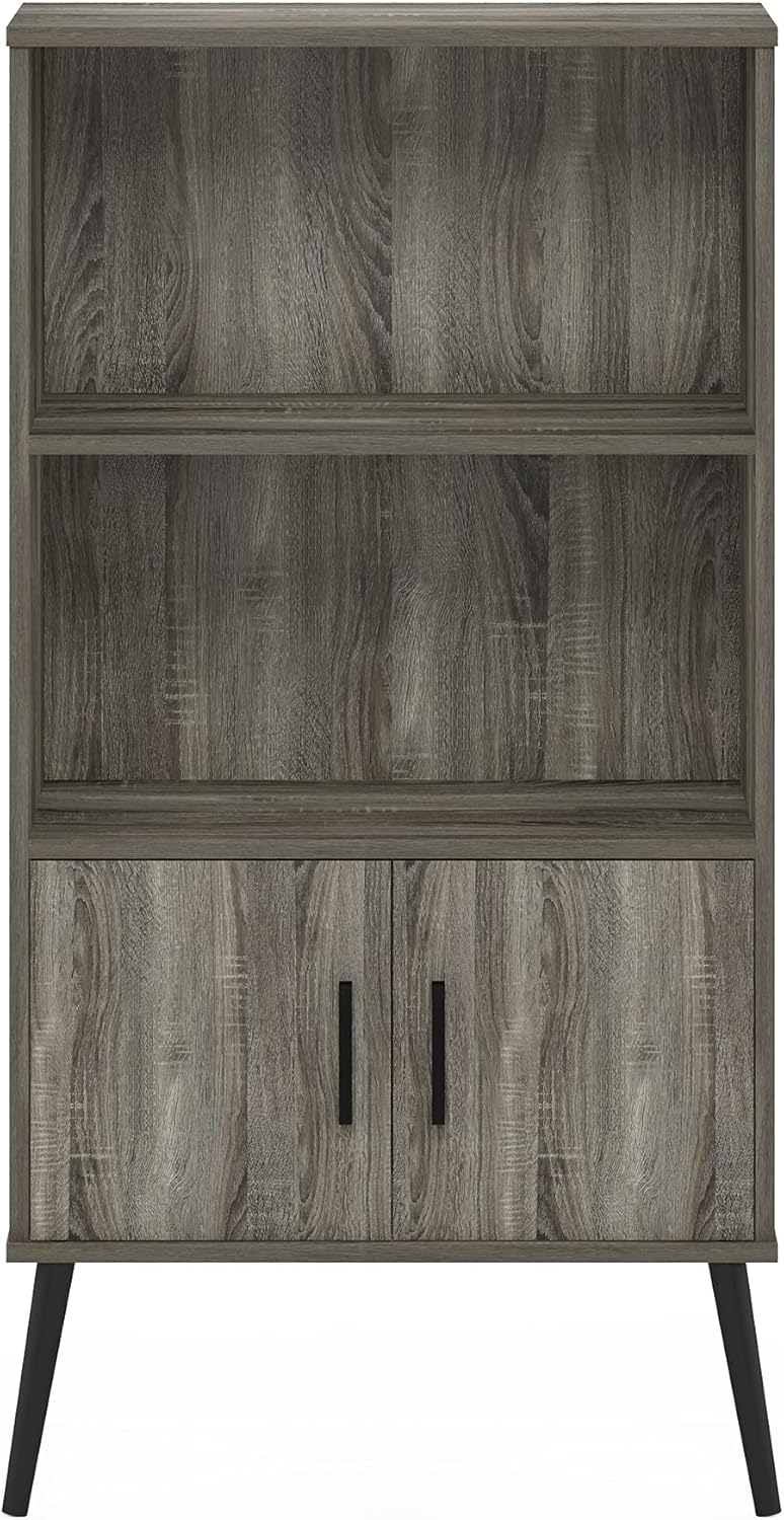 Thumbnail 6 de Furinno MIDCENTURY scaffali portaoggetti in rovere grigio – mobile contenitore 4ripiani