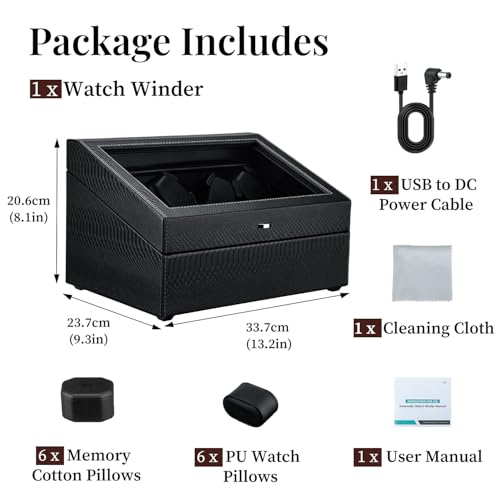 Thumbnail 7 de Mcbazel 6 Watch Winder with Storage — Ultra Quiet, Dual Rotor, 5 Modes and LED Display