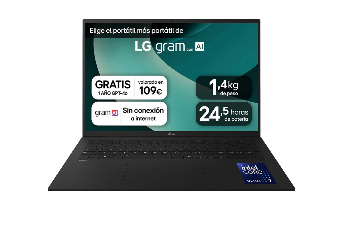 Detalle de LG gram 17Z90TL-G.AU88BN, portátil de 17 pulgadas, Core Ultra 7 y 32 GB