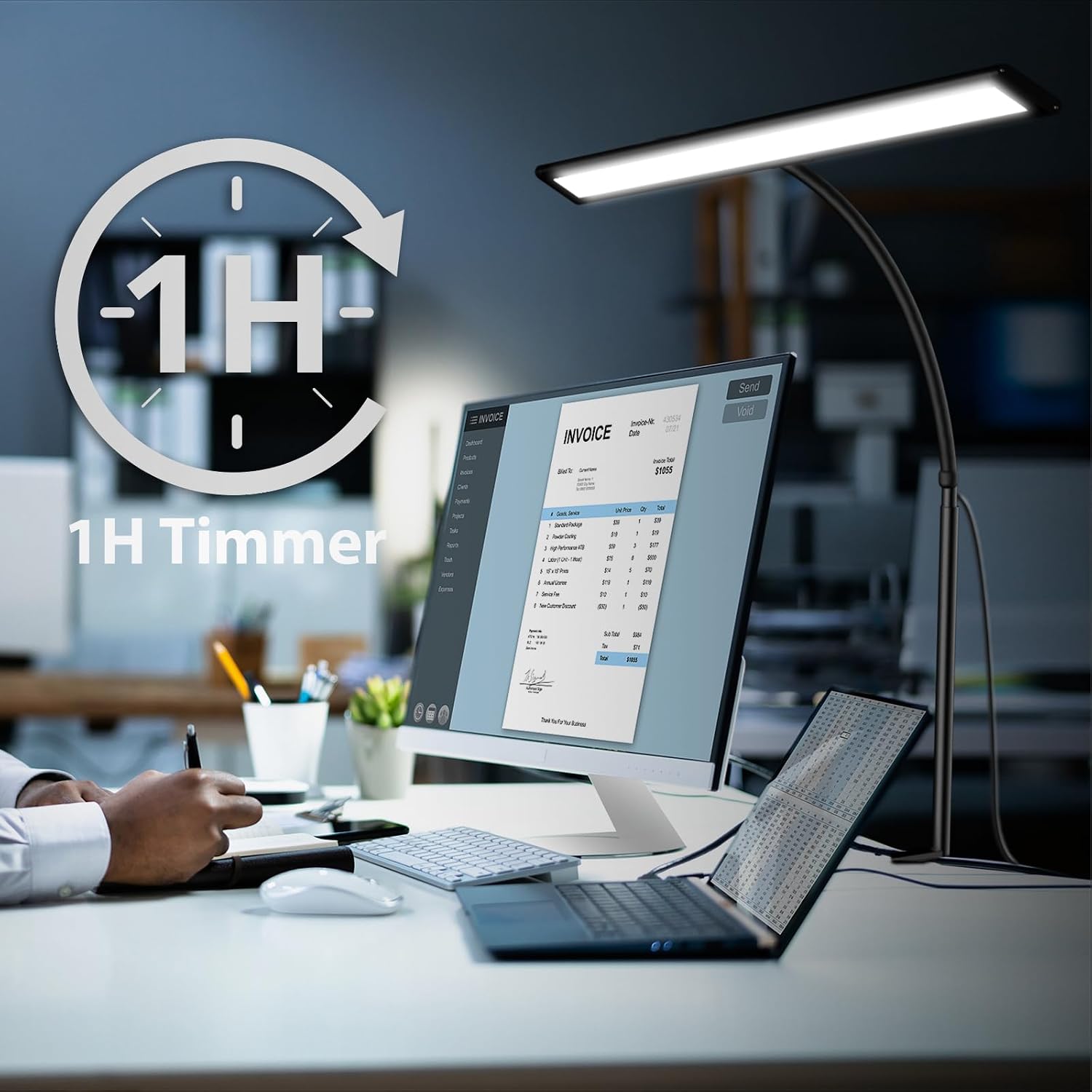 Detalle de iFalarila 160 LED desk lamp with remote