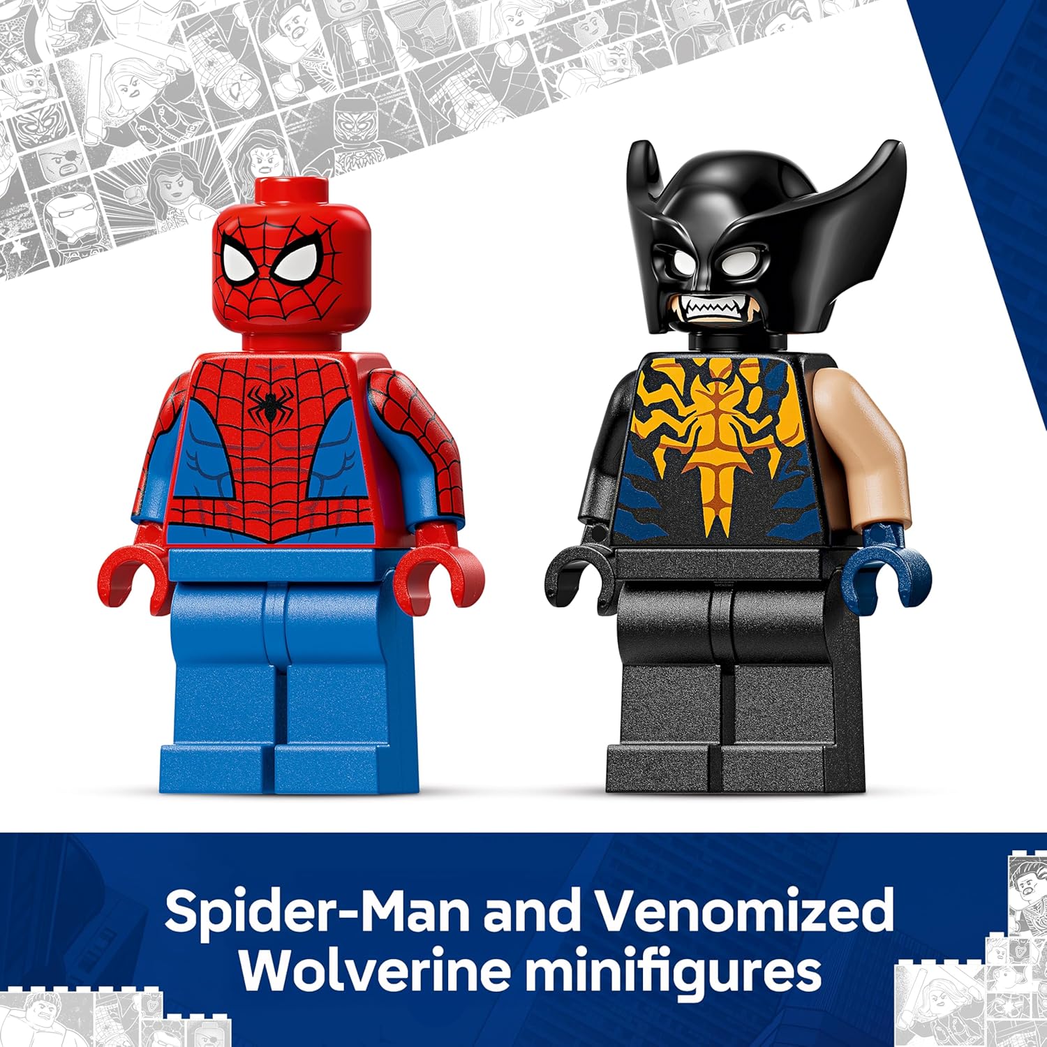 Detalle de LEGO Marvel Spider-Man Car vs. Venomized Wolverine 76336 – Buildable Superhero Car with 2 Minifigures