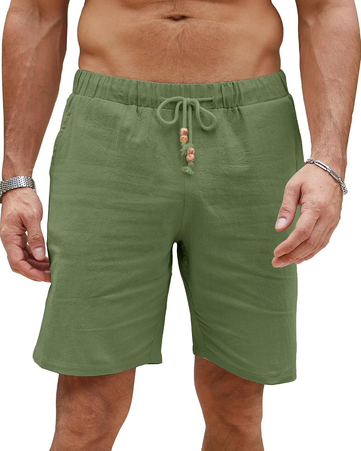 Thumbnail 6 de LVCBL Herren Shorts aus Leinenmischung – kurze Sommerhose mit Taschen, elastischem Bund