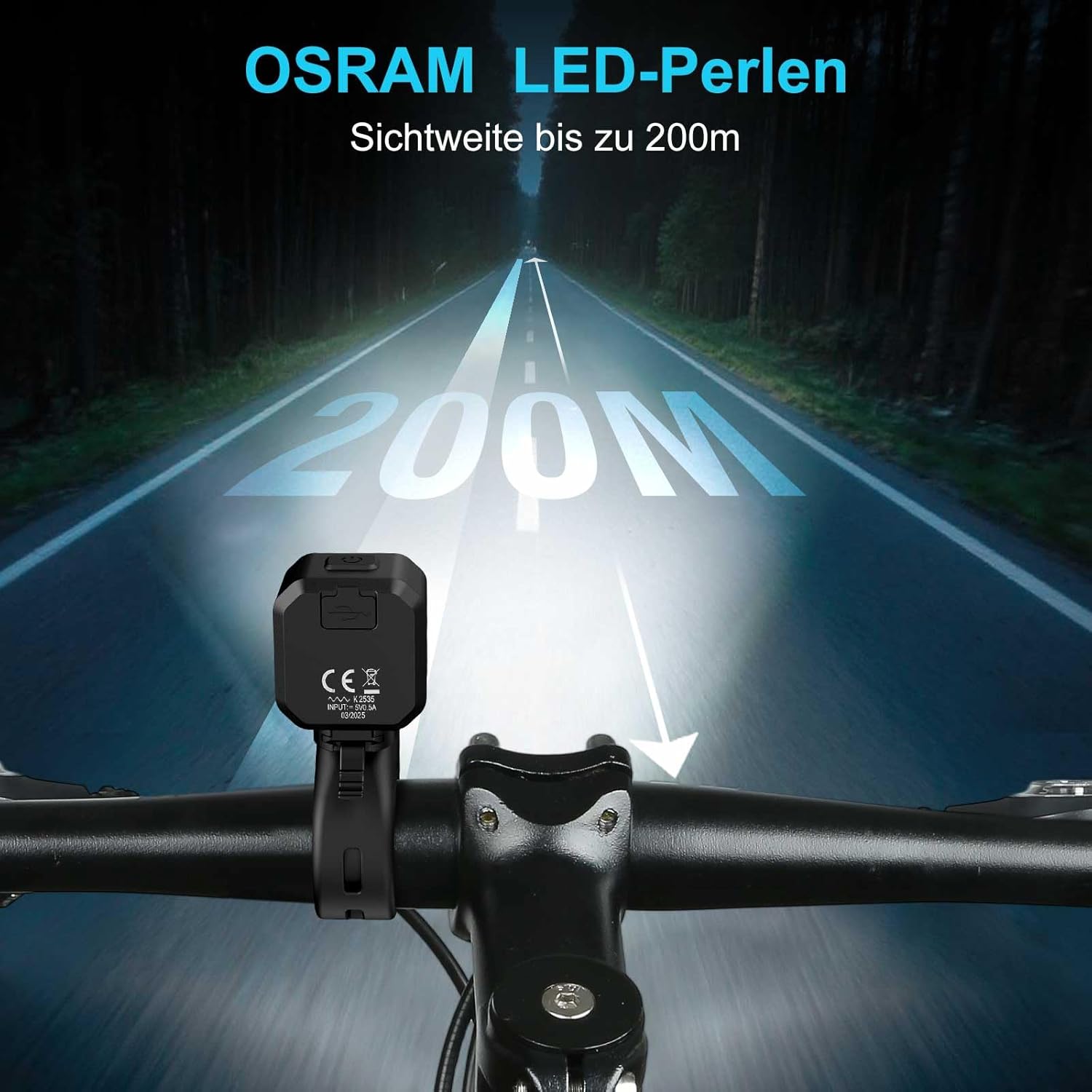 Detalle 2 de toptrek Fahrradlicht Set 2000 mAh