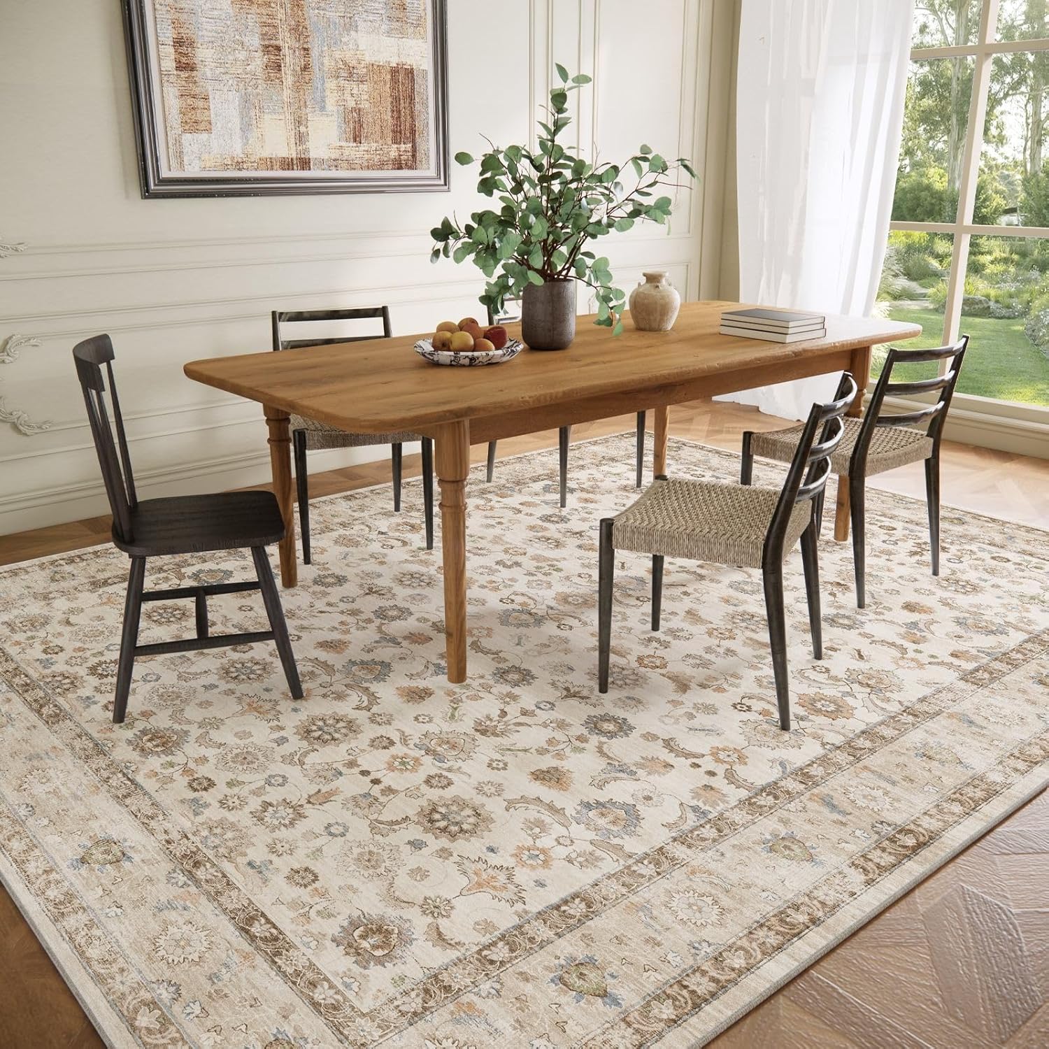 Thumbnail 4 de 8x10 Washable Area Rug — Boho Vintage Living Room