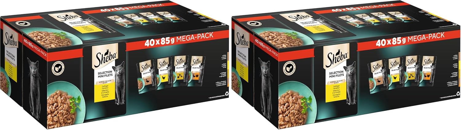 Detalle 1 de Sheba Selection in Sauce Katzenfutter Geflügelauswahl – 72 Beutel (72 x 85 g)