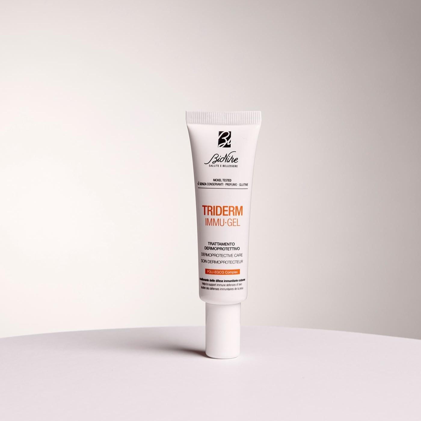 Detalle 2 de BioNike Triderm Immugel: trattamento dermoprotettivo lenitivo per irritazione localizzata, azione antivirale e antifiammatoria, 30 ml