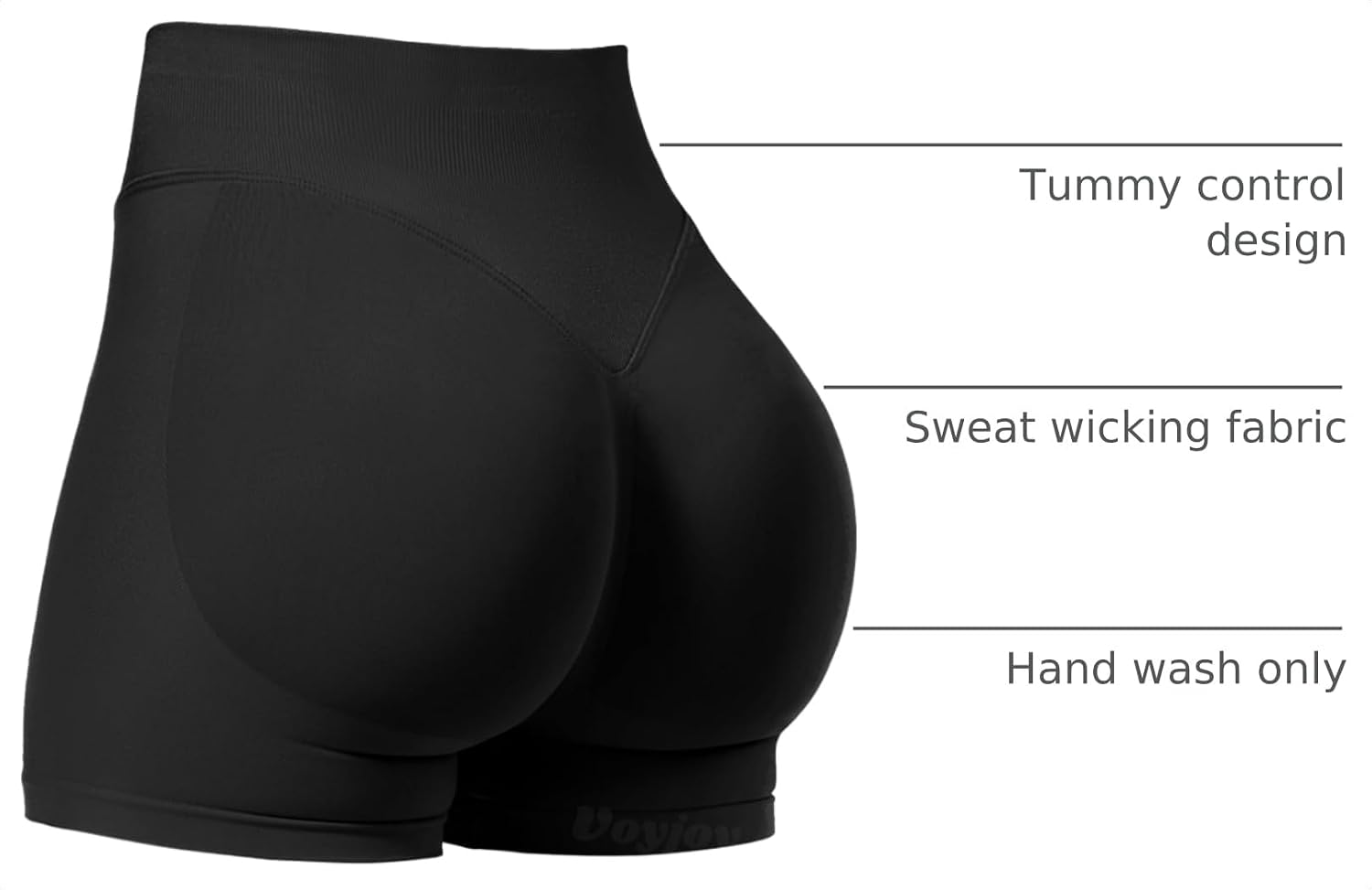 Detalle 2 de VOYJOY Women Workout Impact Shorts — Scrunch Bum, Seamless Booty Lifting, 2.5" to 6" Inseams