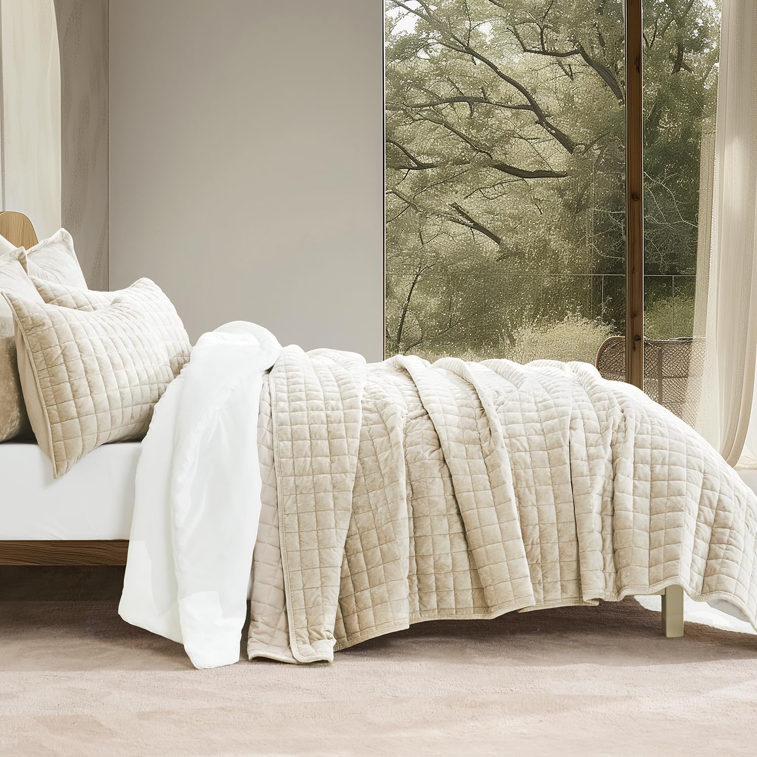 Thumbnail 1 de RECYCO Velvet Quilt Set Queen Ultra Soft