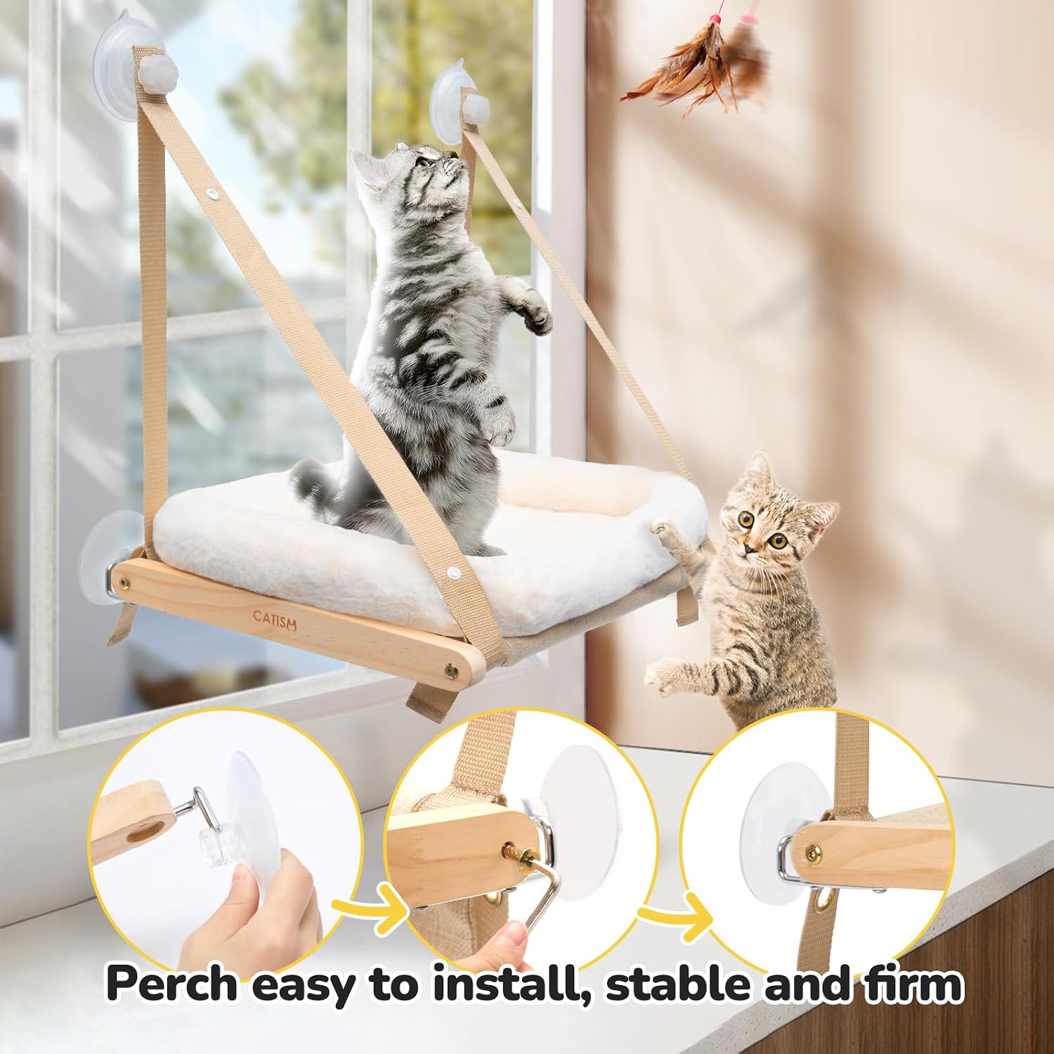 Thumbnail 4 de CATISM Katzen Fensterliege 50×38 cm 🐱