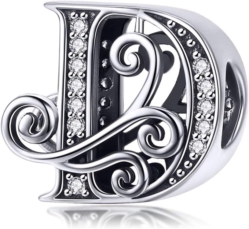 Thumbnail 6 de TIZU Buchstaben Charms aus 925 Sterling Silber (Alphabet) – Zirkonia Anhänger für europäische Armbänder & Ketten