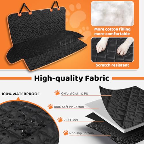 Detalle de KYG Funda de asiento de coche para perro: protector impermeable y antideslizante para familias con mascotas