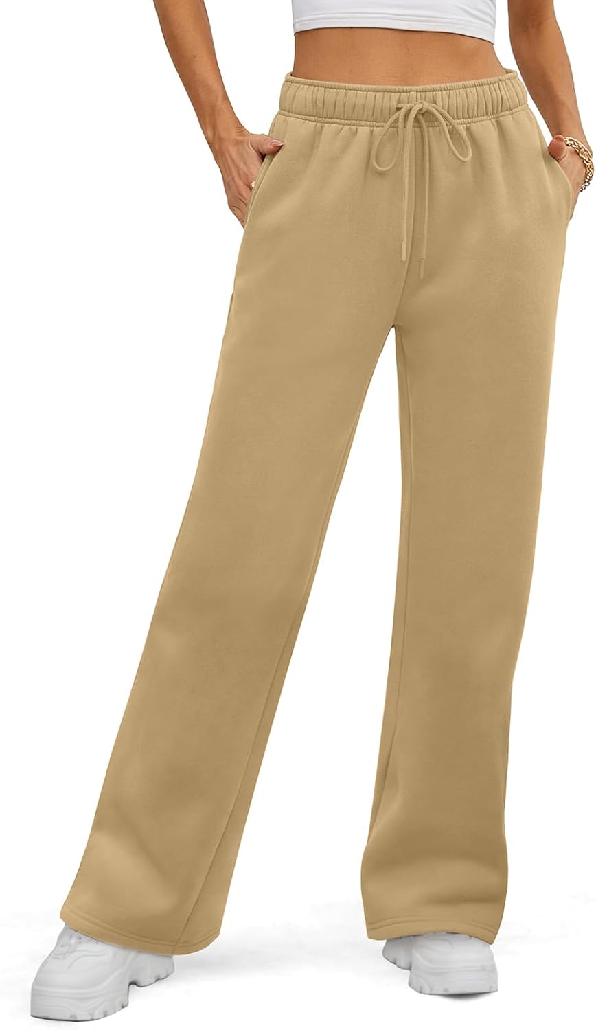 Thumbnail 6 de ATHMILE Women’s Fleece-Lined Sweatpants (Baggy Wide-Leg, Straight Leg) for Fall & Winter