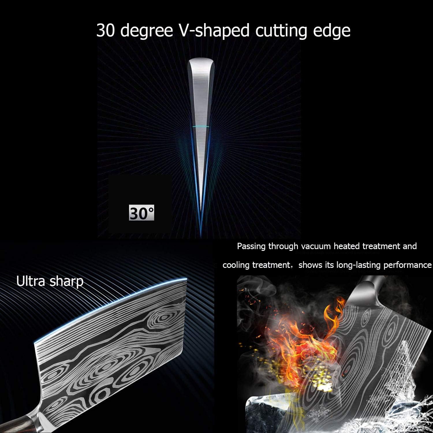 Thumbnail 4 de Theexecva Hackmesser Fleischerbeil 7 Zoll – Cleaver aus hochgekohltem Edelstahl für Küche & Restaurant