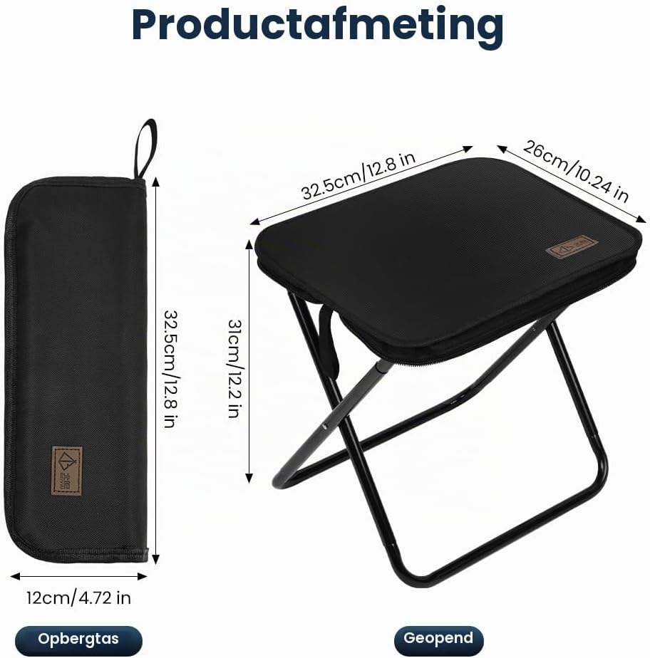 Detalle de AOOSA opvouwbare campingkruk 32,5 × 26 × 31 cm, draagvermogen tot 100 kg