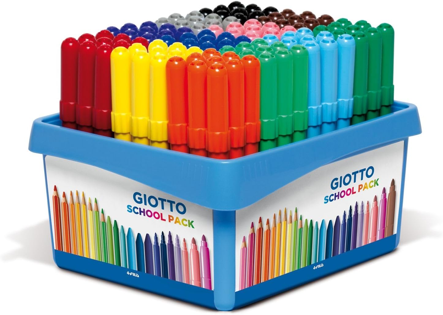 Detalle de GIOTTO Turbo Maxi Barattolo Set 12×4 Pennarelli a Punta Larga 5 mm – Super Lavabili