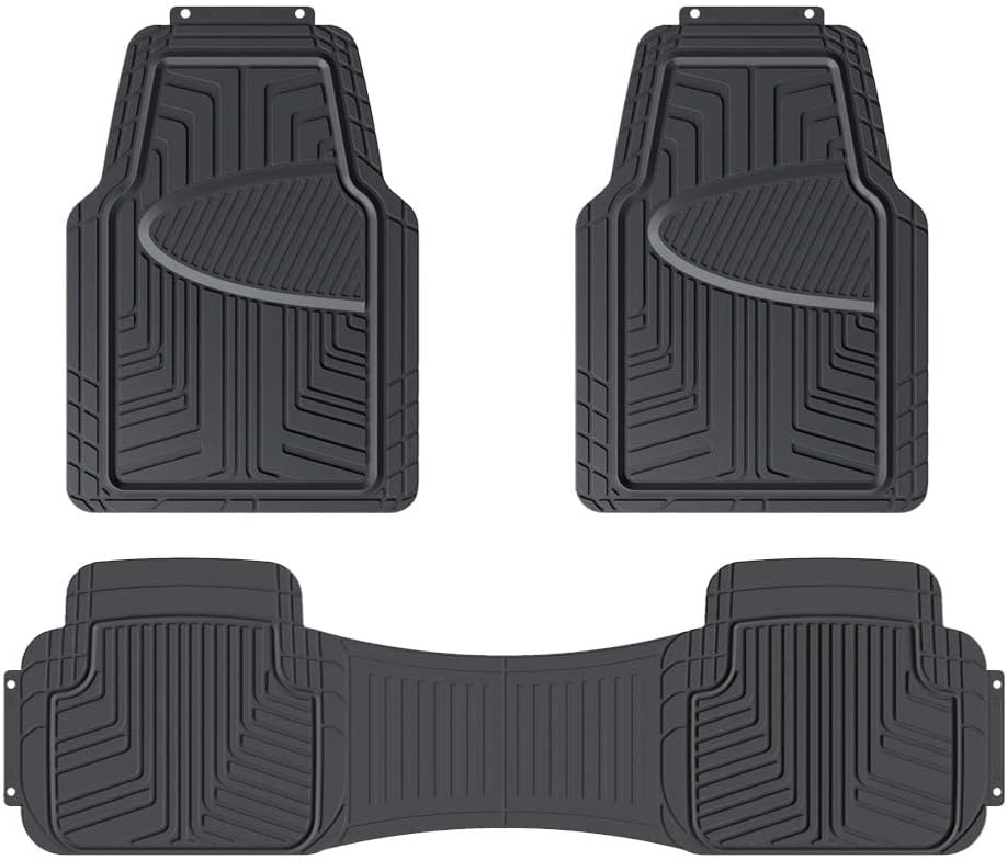 Detalle de Amazon Basics Tappetini in gomma per auto, SUV e camion set da 3 pezzi – protezione integrale per sedile posteriore