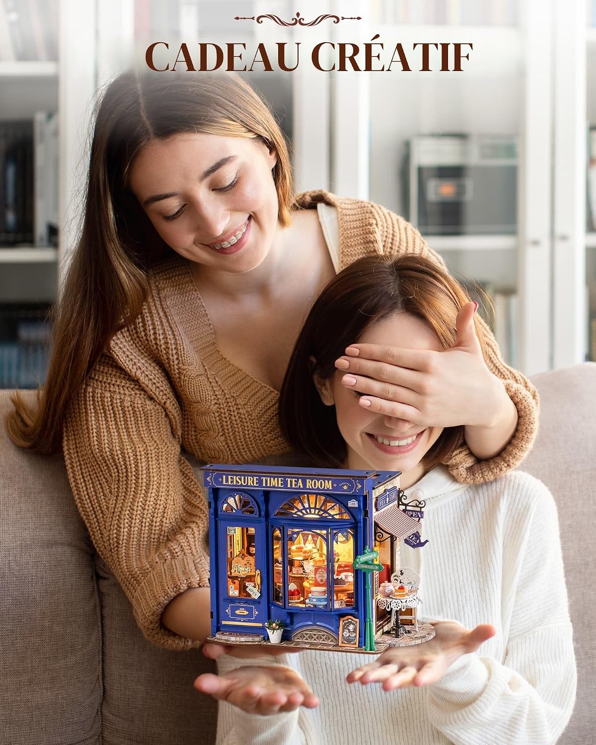 Detalle de Rolife Maison de poupée DIY – Salle de thé Kit lumineux