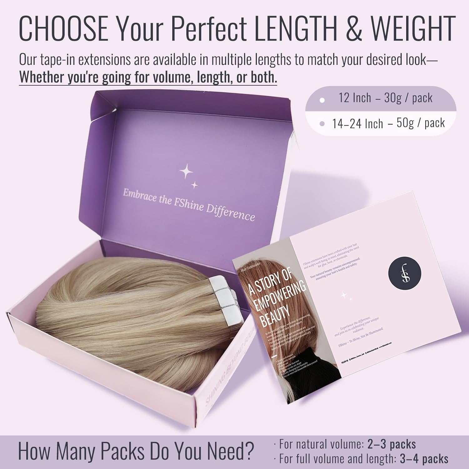 Detalle de Fshine Extension Biadesive Capelli Veri Highlight Biondo Cenere con Biondo Candido – 45 cm, 50 g, 20 pezzi
