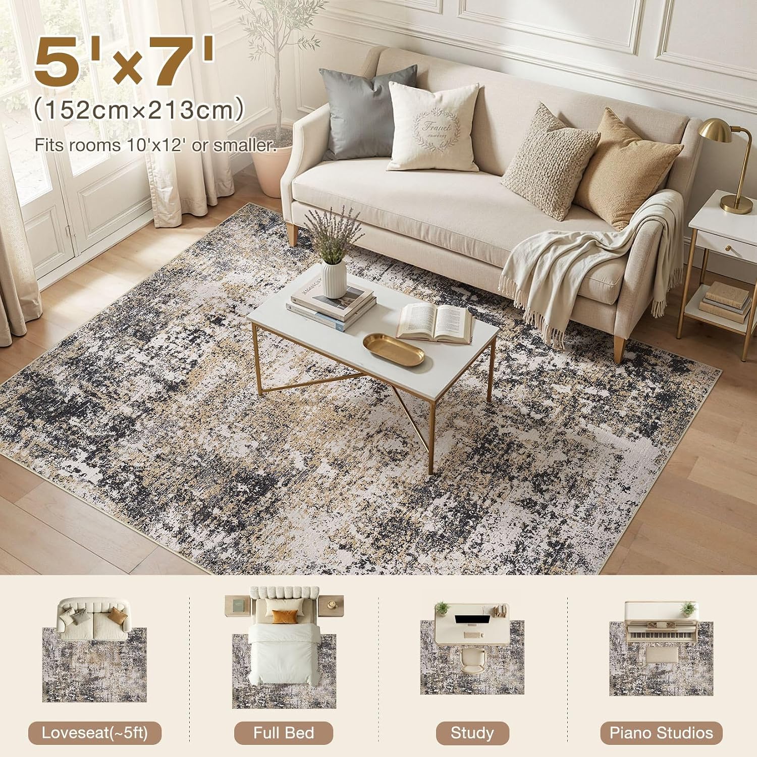 Thumbnail 4 de Nakagishi 8x10 Washable Boho Area Rug
