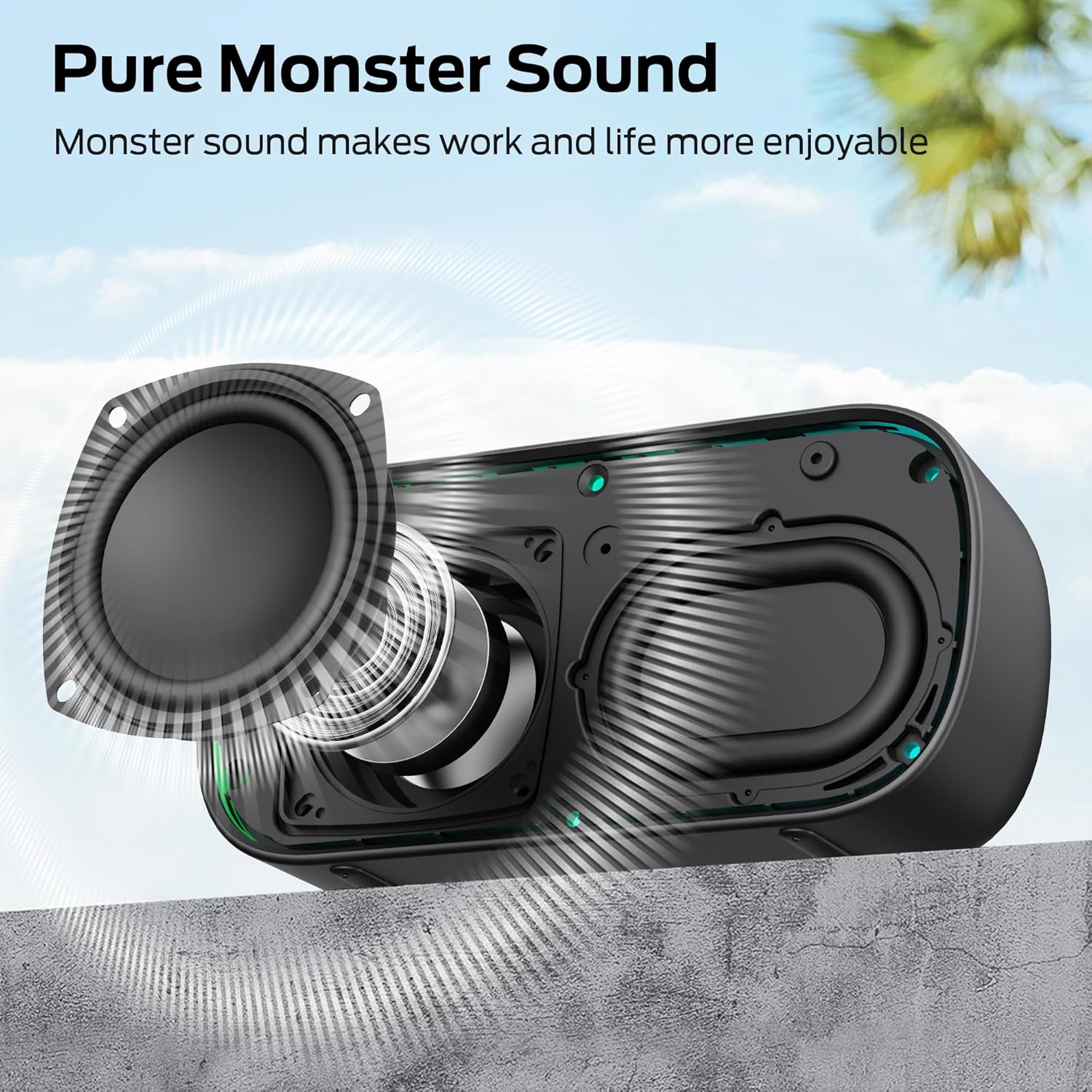 Thumbnail 5 de Monster S150 Speaker: Strong Bluetooth 5.4, IPX7 Waterproof, Multi-Speaker Connectivity