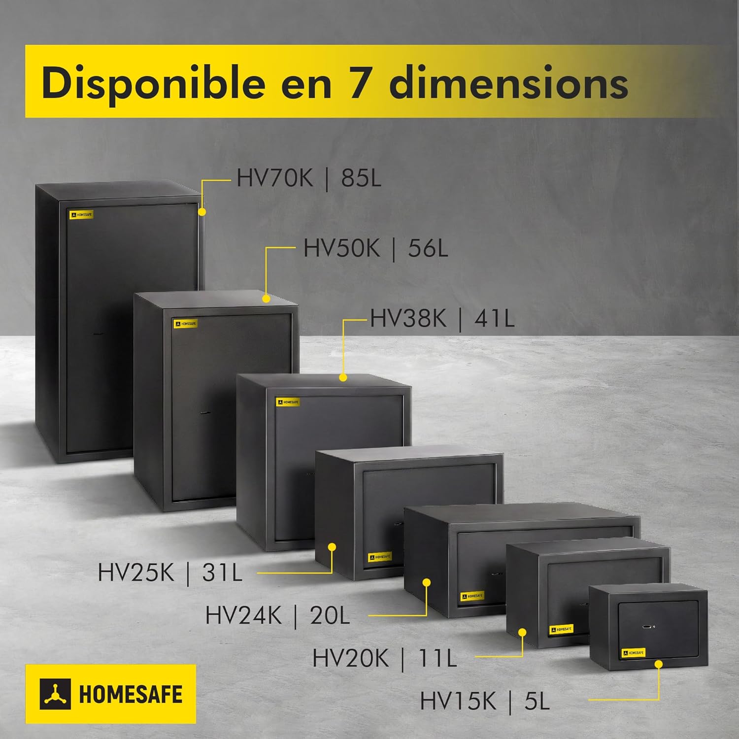 Thumbnail 6 de HomeSafe HV20K Coffre-Fort à Clé 20x31x20 cm – Argent Billet, Bijoux, Sécurité à Domicile