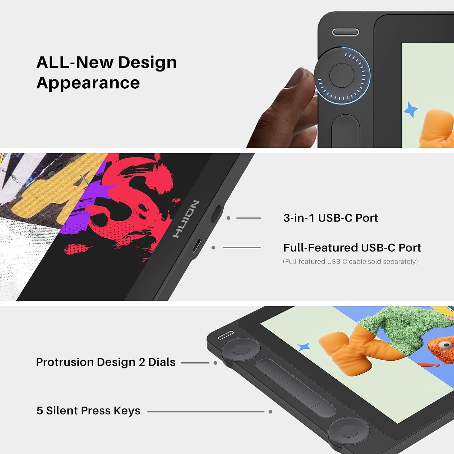 Thumbnail 4 de HUION Kamvas 13 Gen 3 13.3-inch Drawing Tablet