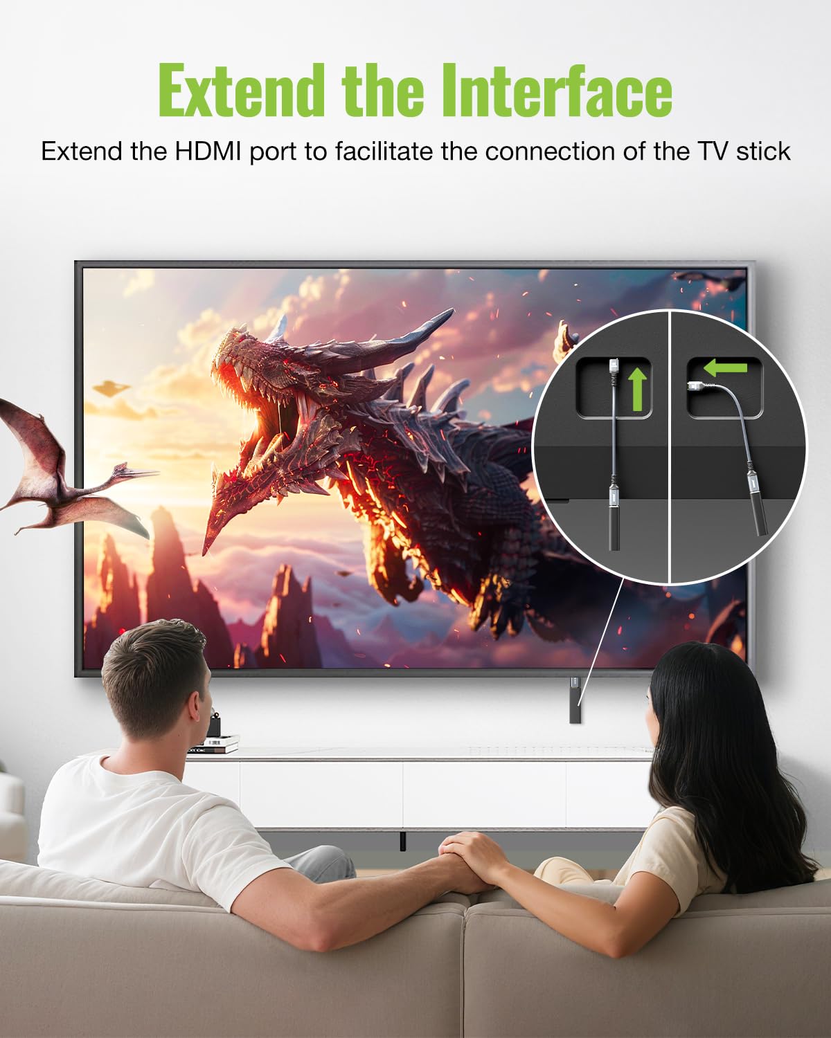 Thumbnail 1 de LEENUE 8K HDMI Extension Cable 0.3m — Ultra High Speed HDMI 2.1 Extender